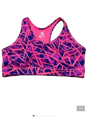 Jillian Michaels Impact Sports Bra Low Impact Size Large Hot Pink Purple